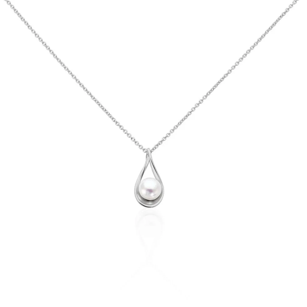 Collier Loren Argent Blanc Perle De Culture