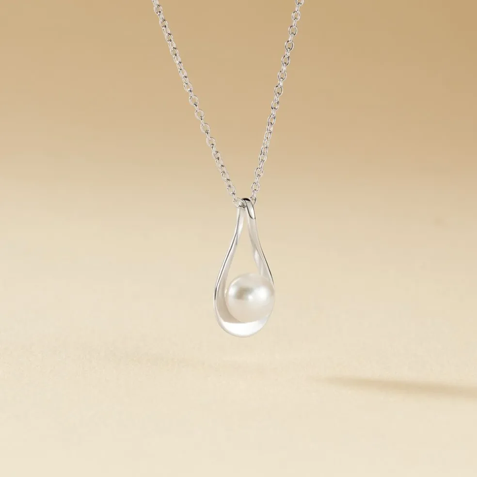 Collier Loren Argent Blanc Perle De Culture