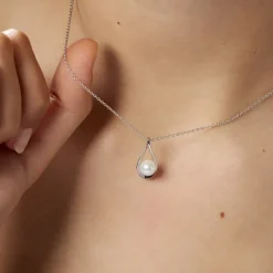 Collier Loren Argent Blanc Perle De Culture