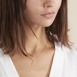 Collier Lorena Argent Rose Oxyde De Zirconium