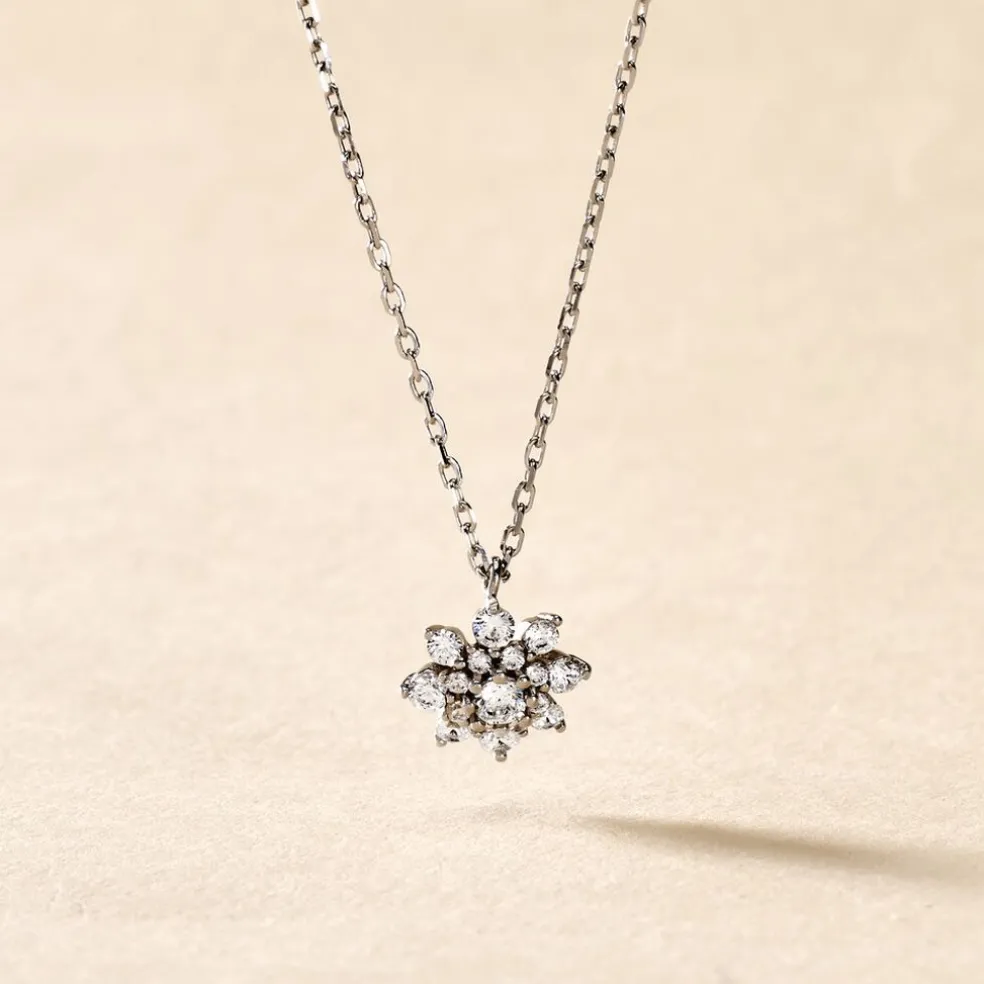 Collier Lorraine Argent Blanc Oxyde De Zirconium