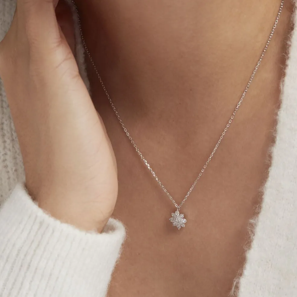 Collier Lorraine Argent Blanc Oxyde De Zirconium