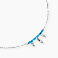 Collier Lottie Argent Blanc Turquoise