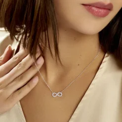 Collier Lou Argent Blanc Oxyde De Zirconium