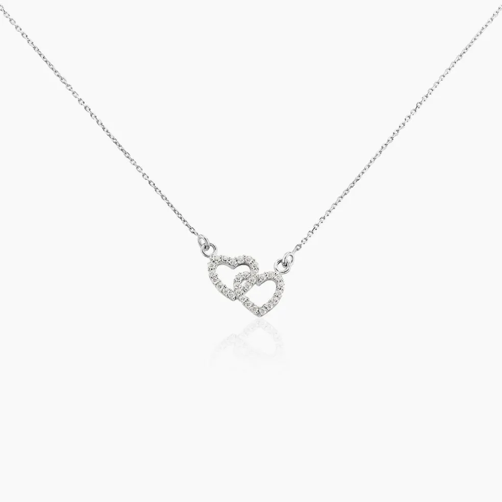 Collier Loving Argent Blanc Oxyde De Zirconium
