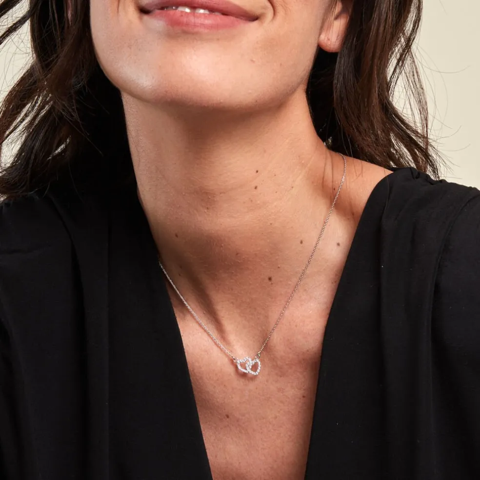 Collier Loving Argent Blanc Oxyde De Zirconium