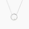 Collier Lua Argent Blanc Oxyde De Zirconium Perle De Culture