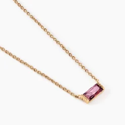 Collier Luccia Plaqué Or Doré Pierre D'imitation