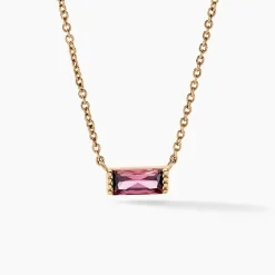 Collier Luccia Plaqué Or Doré Pierre D'imitation