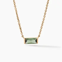 Collier Luccia Plaqué Or Doré Pierre D'imitation