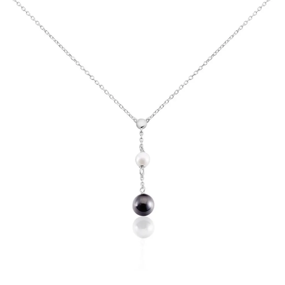 Collier Lucia Cera Argent Blanc Perle De Culture Et Céramique