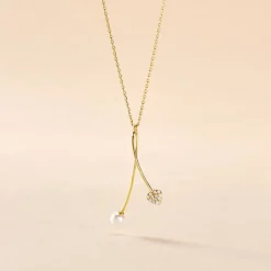 Collier Lucija Or Jaune Perle De Culture Et Oxyde De Zirconium