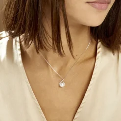 Collier Lucinda Or Blanc Perle De Culture Et Oxyde De Zirconium