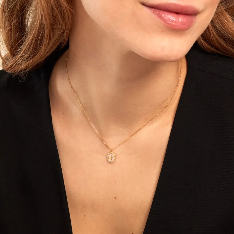 Collier Lueur Coloree Or Jaune