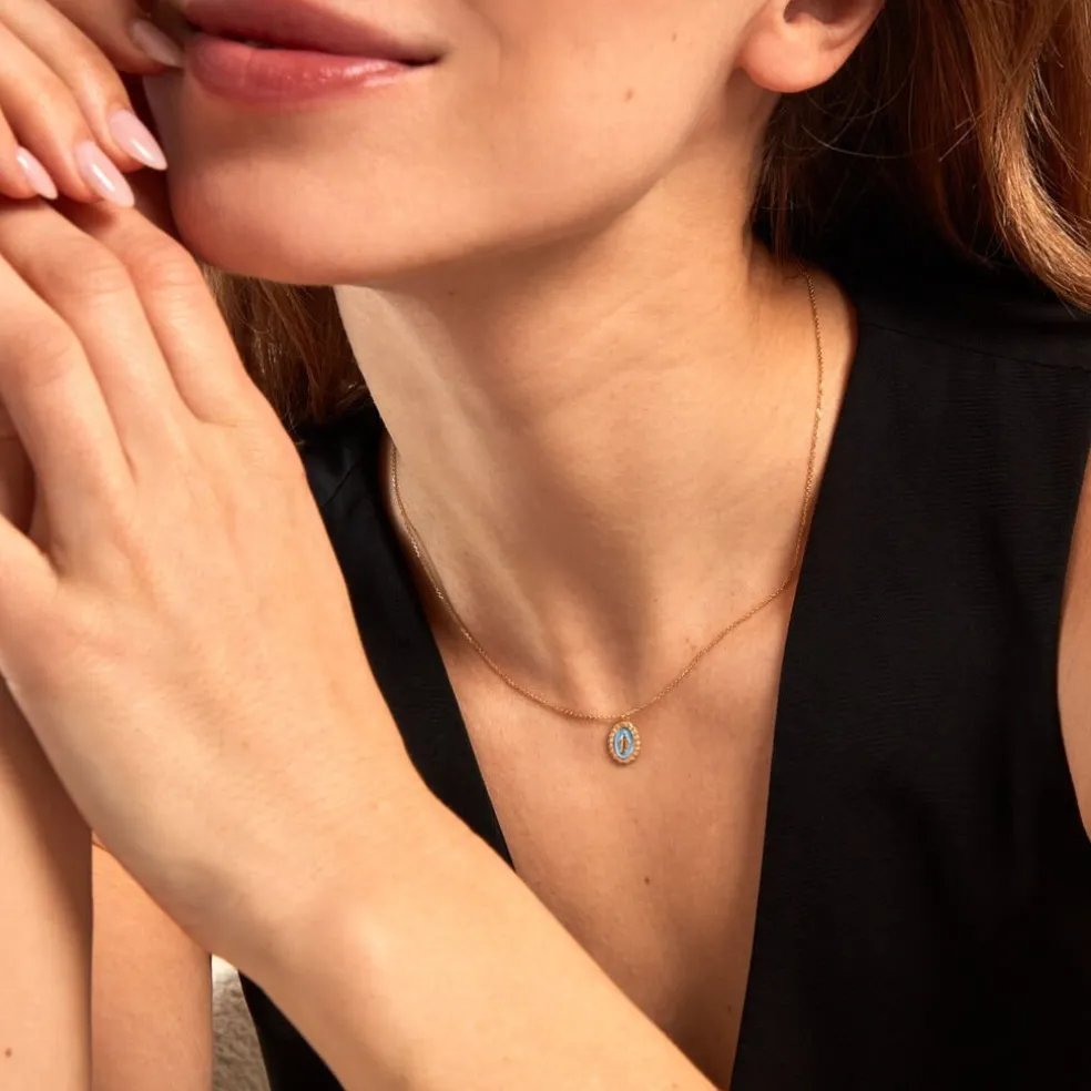 Collier Lueur Coloree Or Jaune