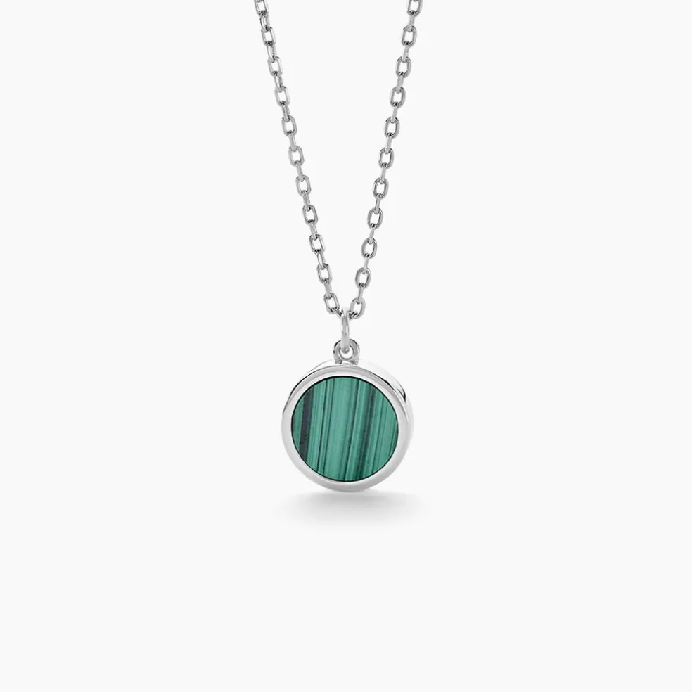 Collier Lunatique Argent Blanc Malachite Onyx