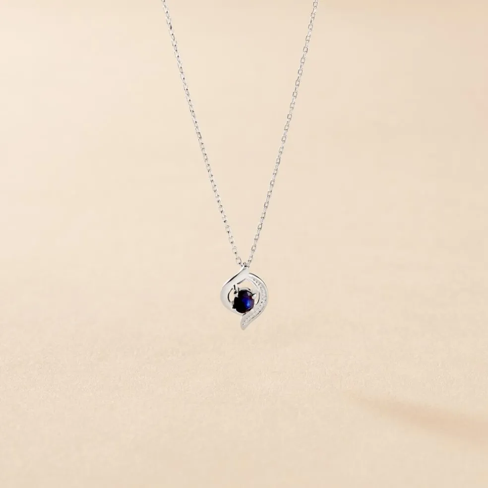 Collier Lydia Or Blanc Saphir