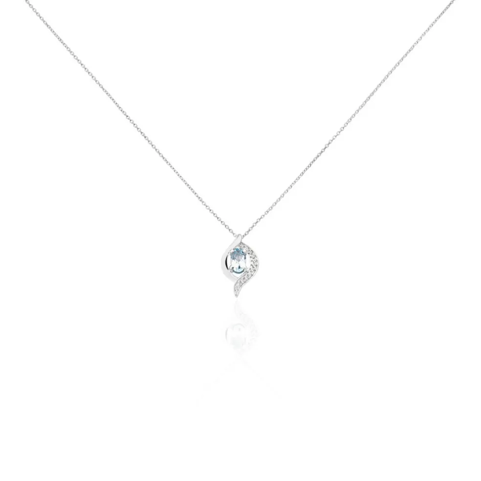 Collier Lydia Or Blanc Topaze Oxyde Oxyde