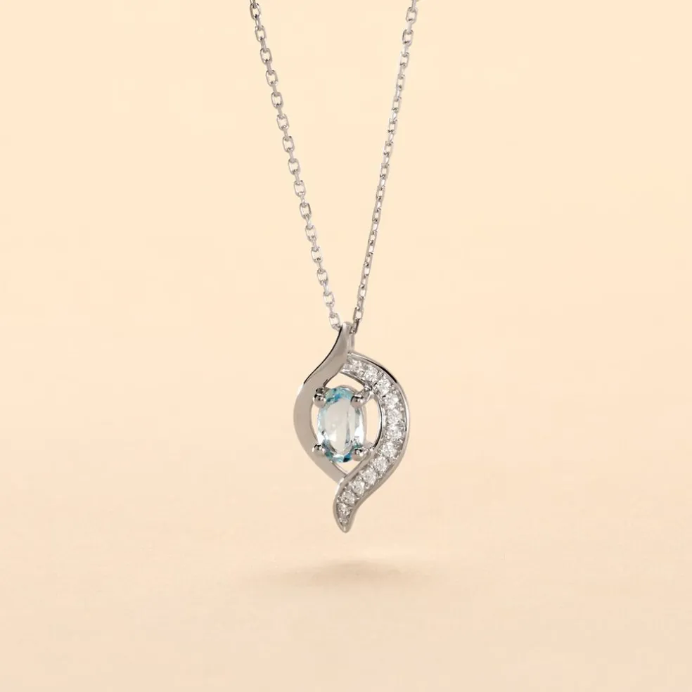 Collier Lydia Or Blanc Topaze Oxyde Oxyde