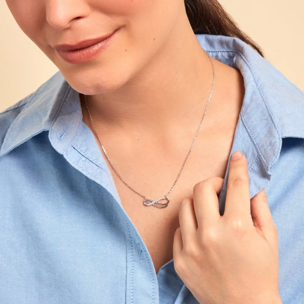 Collier Lylou Argent Blanc Oxyde De Zirconium