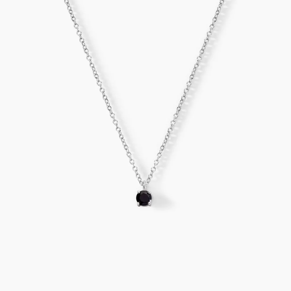 Collier Lylwenn Argent Blanc Oxyde De Zirconium Noir