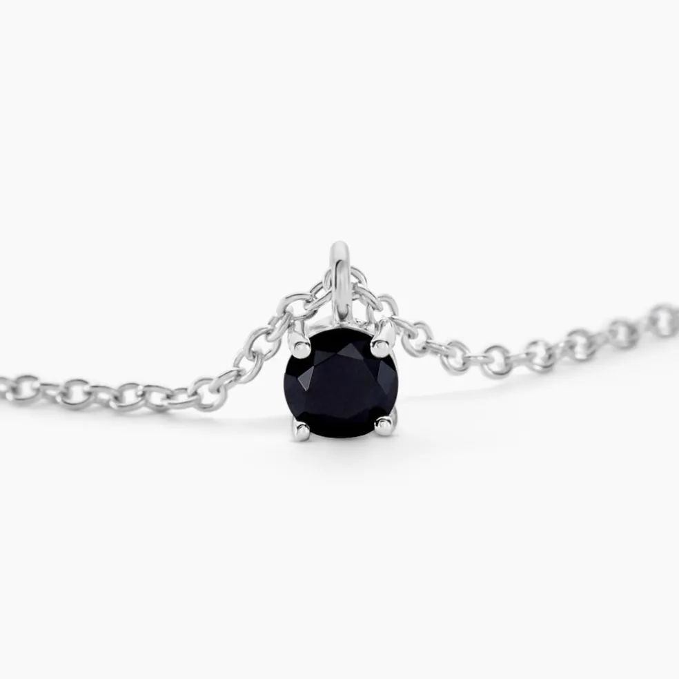 Collier Lylwenn Argent Blanc Oxyde De Zirconium Noir