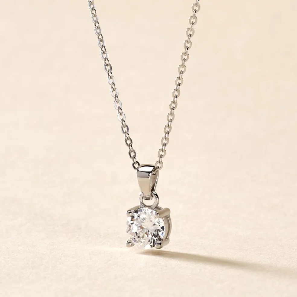 Collier Lynna Argent Blanc Oxyde De Zirconium