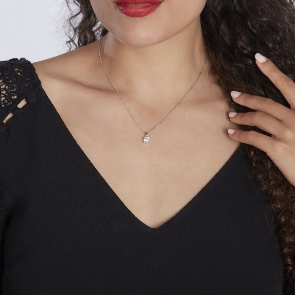 Collier Lynna Argent Blanc Oxyde De Zirconium