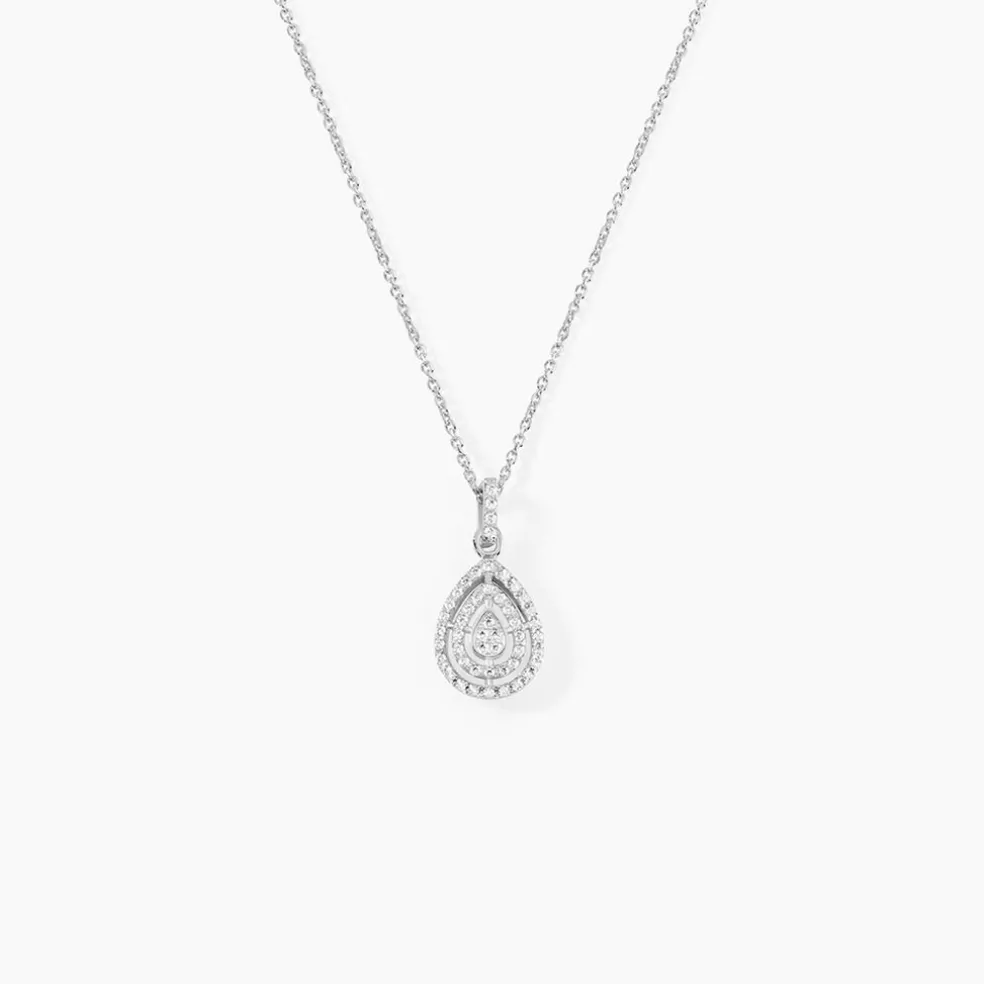 Collier Lysa Argent Blanc Oxyde De Zirconium