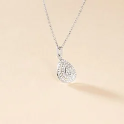 Collier Lysa Argent Blanc Oxyde De Zirconium