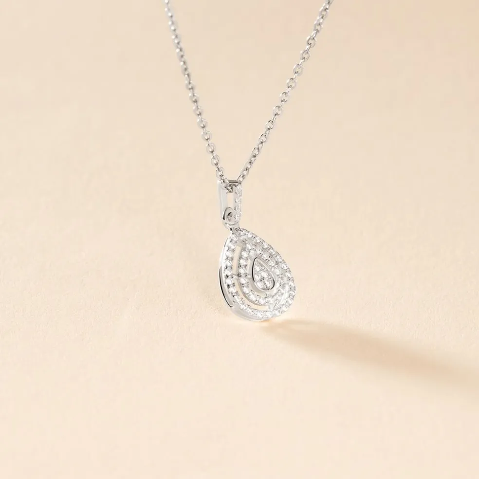Collier Lysa Argent Blanc Oxyde De Zirconium