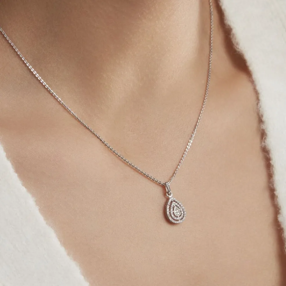 Collier Lysa Argent Blanc Oxyde De Zirconium