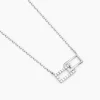 Collier Lysis Argent Blanc Oxyde De Zirconium