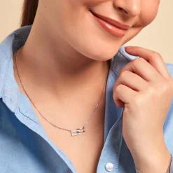 Collier Lysis Argent Blanc Oxyde De Zirconium