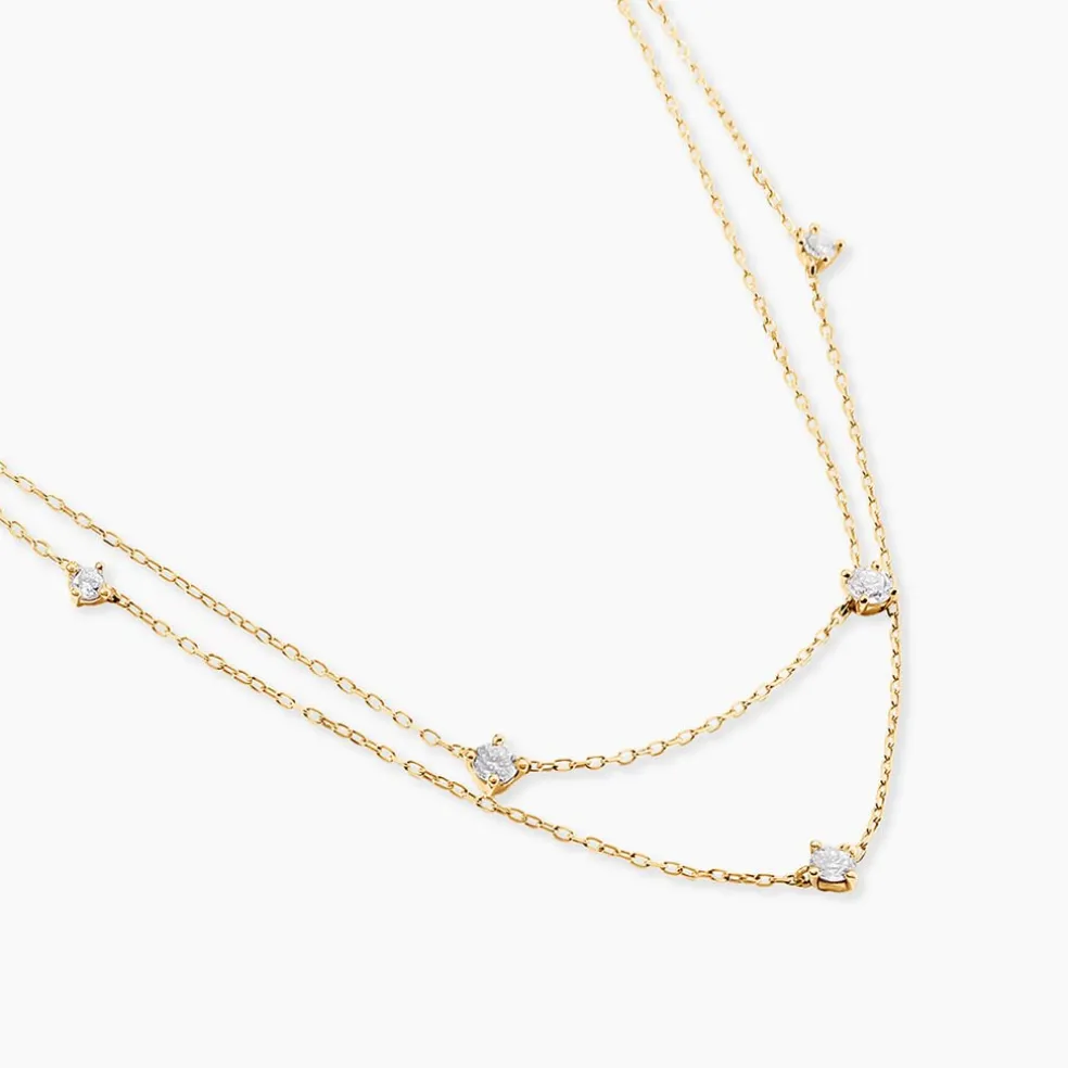 Collier Madhav Or Jaune Diamant Synthétique
