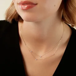 Collier Madhav Or Jaune Diamant Synthétique