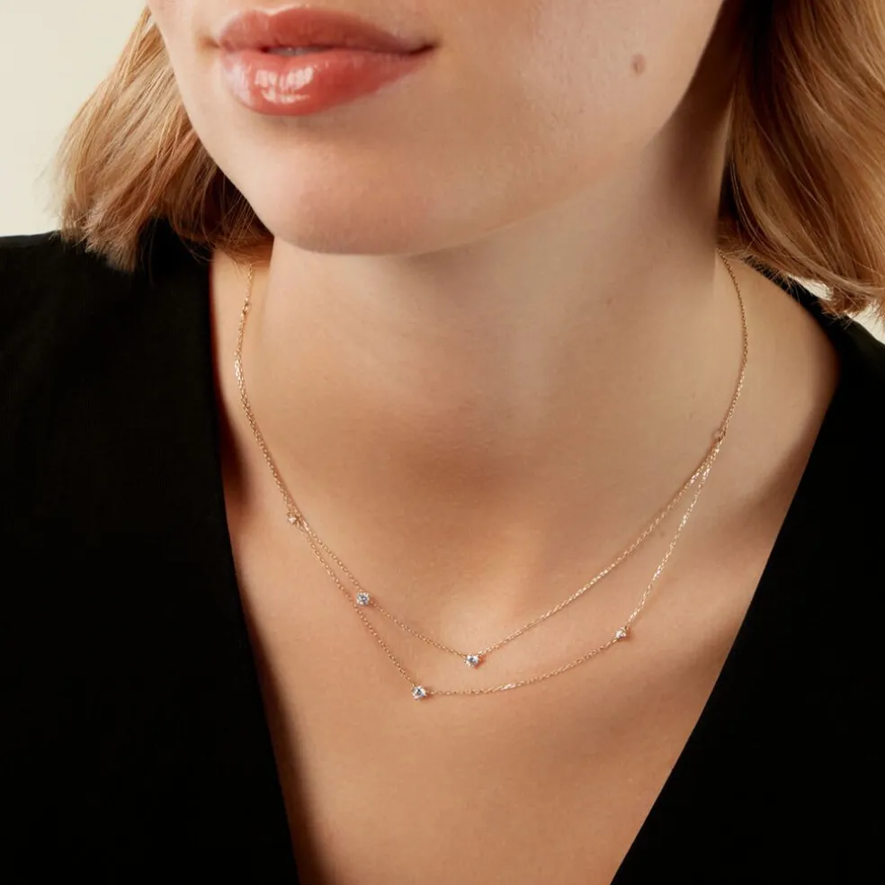 Collier Madhav Or Jaune Diamant Synthétique