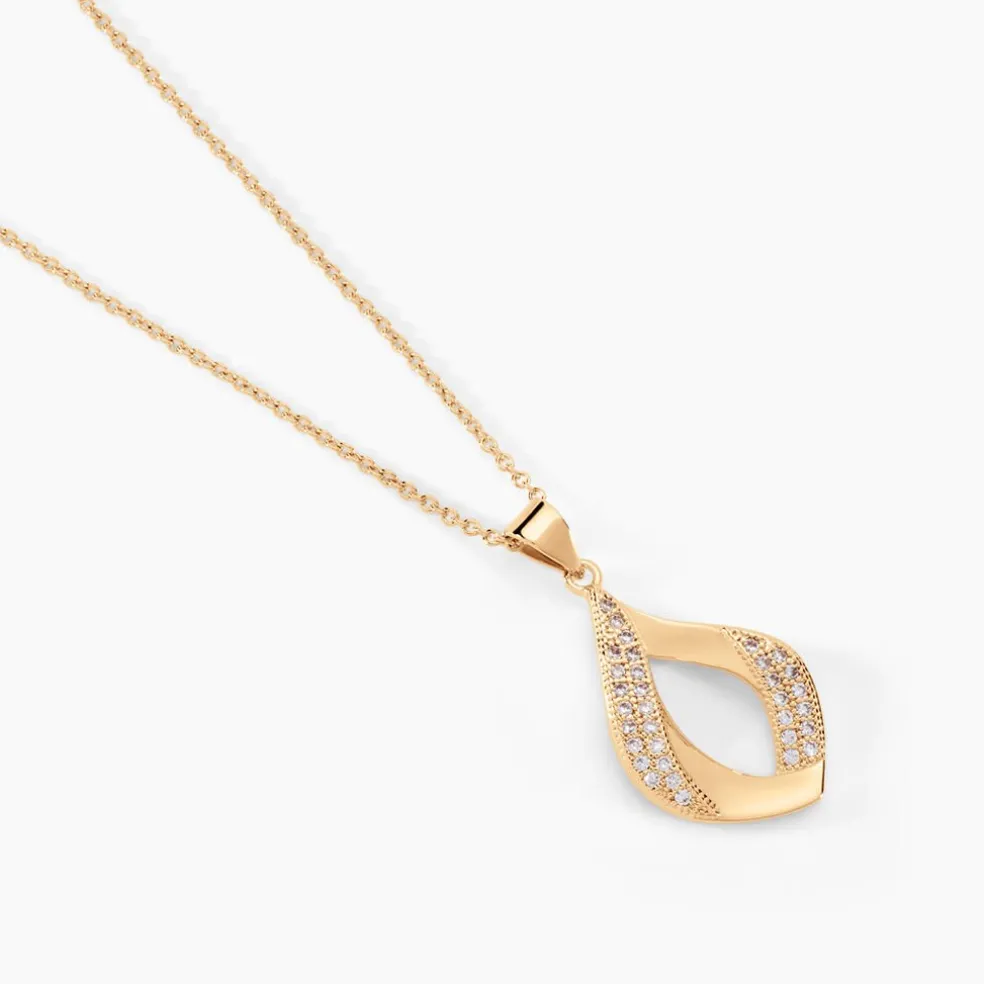 Collier Mai-lee Plaqué Or Jaune Oxyde De Zirconium