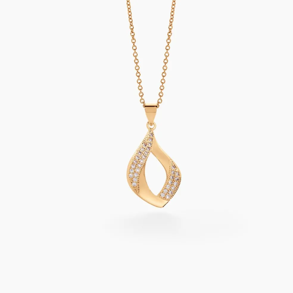 Collier Mai-lee Plaqué Or Jaune Oxyde De Zirconium