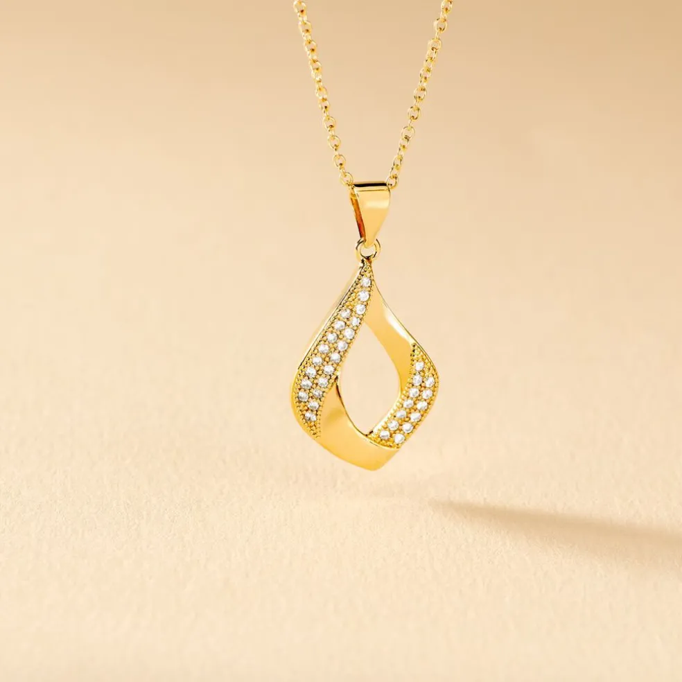 Collier Mai-lee Plaqué Or Jaune Oxyde De Zirconium
