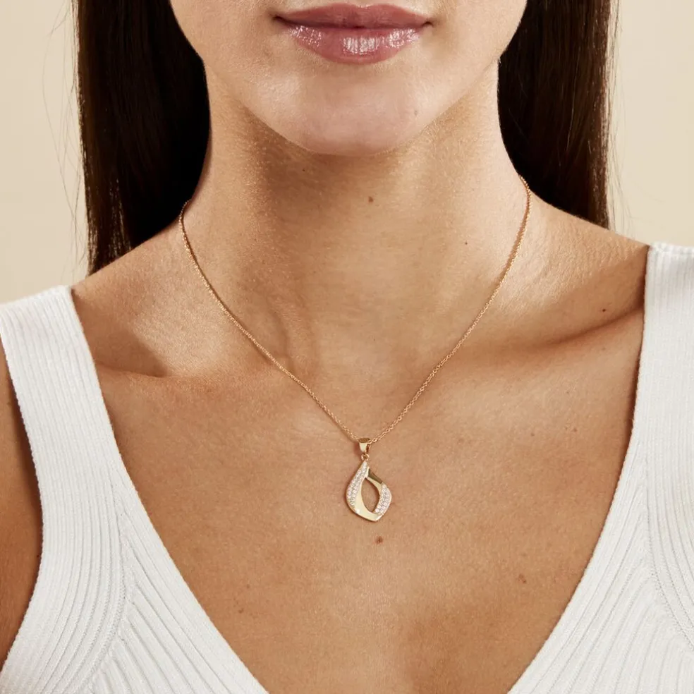 Collier Mai-lee Plaqué Or Jaune Oxyde De Zirconium