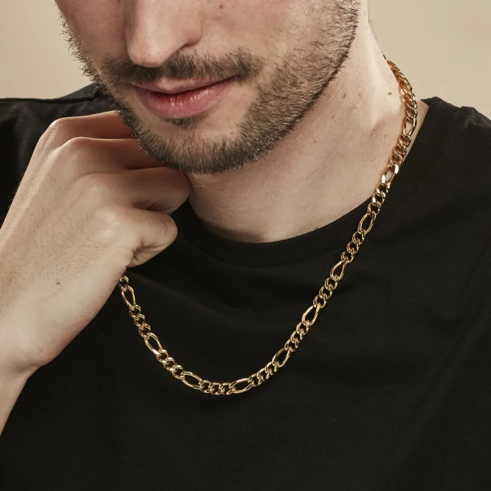 Collier Maille Acier Doré Virgil