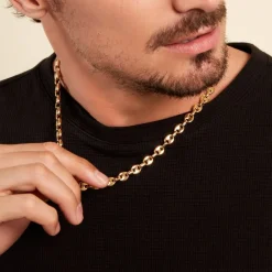 Collier Maille Acier Doré Cadia