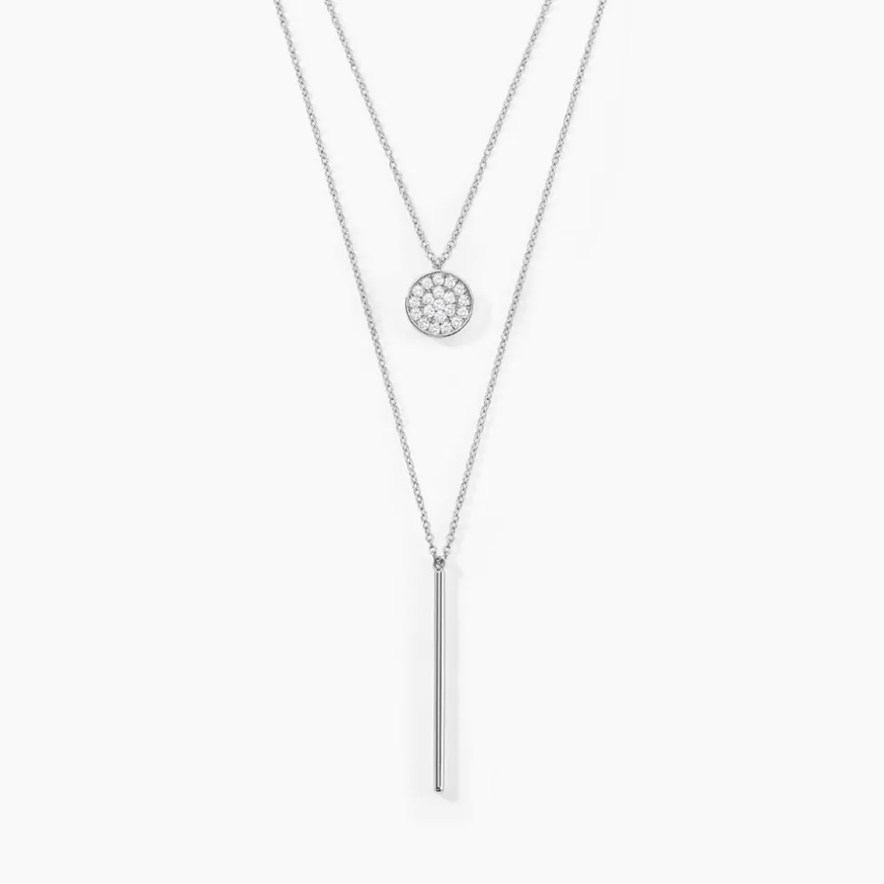 Collier Manna Argent Blanc Oxyde De Zirconium