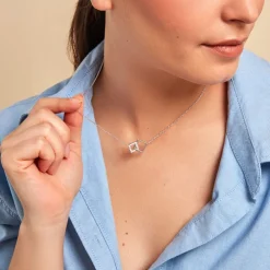 Collier Manoela Argent Blanc Oxyde De Zirconium