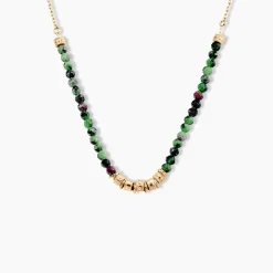 Collier Manua Plaqué Or Jaune Pierre D'imitation