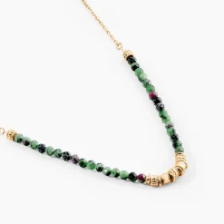 Collier Manua Plaqué Or Jaune Pierre D'imitation