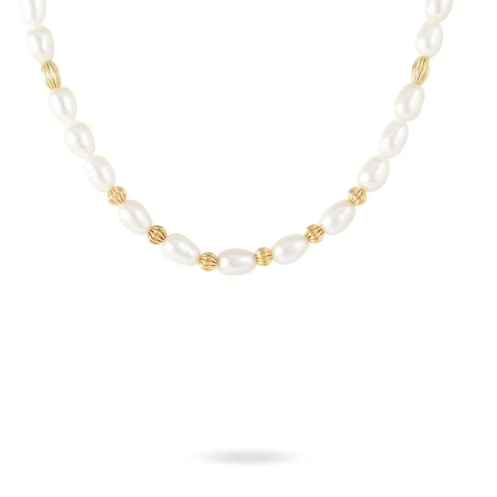 Collier Marie-viviane Or Jaune Perle De Culture