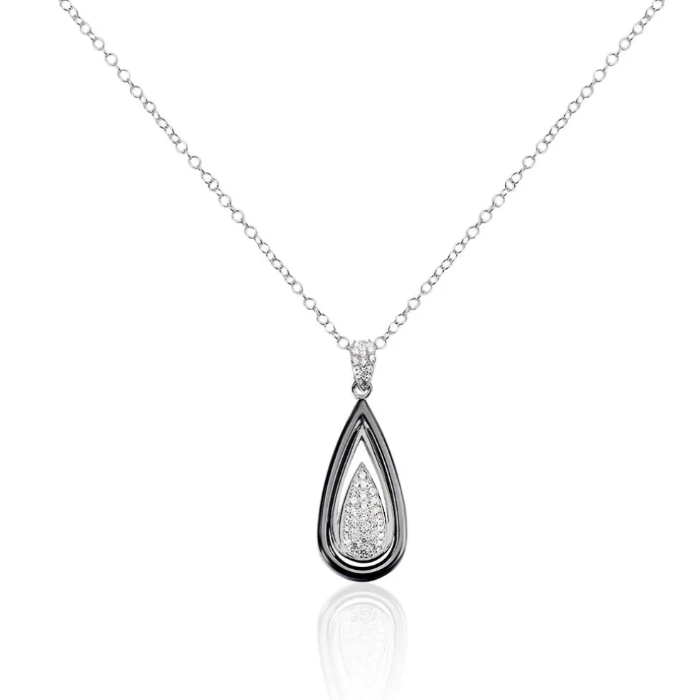 Collier Marina Cera Argent Blanc Céramique Et Oxyde De Zirconium
