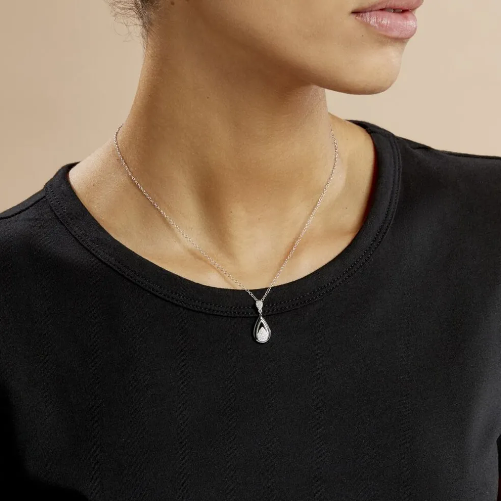 Collier Marina Cera Argent Blanc Céramique Et Oxyde De Zirconium